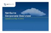 NetSuite Corporate Overview · NetSuite Corporate Overview (Updated as of May 10, ... with our business are described in our annual report on Form 10-K for the period ... Worldwide