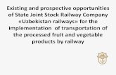 «Uzbekistan railways» for the implementation of transportation of … · 2014-12-30 · JSC «Yo'lRefTrans» provides a range of transportation services, associated with the delivery