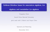 Gr obner-Shirshov bases for associative algebras, Lie ...math.univ-lyon1.fr/~guiraud/or2011/transparents/YongshanChen.pdf · A ne Lie algebras over commutative algebras Let X = fx