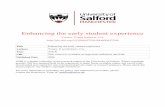 Enhancing the Early Student Experienceusir.salford.ac.uk/1210/1/et1_04.pdf · Enhancing the Early Student Experience Eileen Trotter, e.trotter@salford.ac.uk . Abstract . This paper