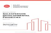 Research Report Salesperson Developmental Priorities · Research Report: Salesperson Developmental Priorities This document has been prepared by The Sales Management Association for