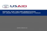 MANUAL FOR THE IMPLEMENTATION OF USAID POVERTY ASSESSMENT ... USAI… · MANUAL FOR THE IMPLEMENTATION OF USAID POVERTY ASSESSMENT TOOLS 2 DISCLAIMER The author’s views expressed