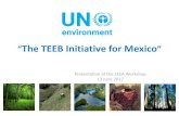 The TEEB Initiative for Mexico...The TEEB for Mexico Initiative launched in November 2014 •Creation of an interinstitutional working group (SEMARNAT, SAGARPA, INECC, INEGI, CONAGUA,CONAFOR,