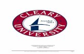UNDERGRADUATE and GRADUATE Catalog and Student Handbook ... · our value proposition An independent, not-for-profit, specialized business university, Cleary University provides a