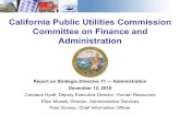 California Public Utilities Commission Committee on ......California Public Utilities Commission Committee on Finance and ... • Improve Performance Management through training and
