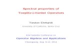 Spectral properties of Toeplitz+Hankel Operatorsoperator_2014/slides/3_2_Ehrhardt_Rm_C.pdf · Spectral properties of Toeplitz+Hankel Operators Torsten Ehrhardt University of California,