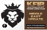 Week of August 30, 2019 YOUNG LIONS CLUB€¦ · Week of August 30, 2019 ... DAN STOLEBARGER. HGE 2020 TOURS MAY 6-15 - REVEALING ISRAEL TOUR MAY 20-29 - ROCK CHURCH ISRAEL TOUR MAY