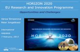 HORIZON 2020 EU Research and Innovation Programme · Smart Growth Sustainable Growth Inclusive Growth Innovation « Innovation Union » Climate, energy and mobility « Resource efficient