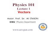 Vectors - UNIVERSE OF ALI OVGUN · January 21, 2015 Properties of Vectors q Equality of Two Vectors n Two vectors are equal if they have the same magnitude and the same direction
