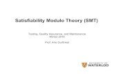 Satisfiability Modulo Theory (SMT) › ~agurfink › stqam.w18 › assets › pdf › ...2 2 Satisfiability Modulo Theory (SMT) Satisfiability is the problem of determining wither