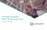 Fourth Quarter 2017 Earnings Call · • Gross margin, Adjusted EBITDA margin and conversion ratio all increased • First quarter of sales growth in 3 years 5 Three months ended