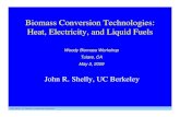 Biomass Conversion Technologies: Heat, Electricity, and Liquid … · 2009-05-09 · Biomass Conversion Technologies: Heat, Electricity, and Liquid Fuels John R. Shelly, UC Berkeley