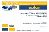 DRAFT Final Project Report: High-fidelity Solar Forecasting Demonstration … · 2019-12-26 · DRAFT Final Project Report: High-fidelity Solar Forecasting Demonstration for Grid