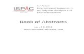 Book of Abstracts - ISPAC Conferences · 2018-05-22 · Characterization Book of Abstracts June 3-6, 2018 North Bethesda, Maryland, USA. ISPAC 2018 2 . ISPAC 2018 3 ... 1:00 Imaging