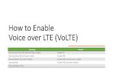 How to Enable Voice over LTE (VoLTE)€¦ · Voice over LTE (VoLTE) Samsung Huawei Samsung A01, A50, A70, A30 and newer models Huawei Y5 Samsung Galaxy S8 and newer models Huawei
