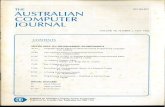 THE ISSN 004-8917 AUSTRALIAN COMPUTER JOURNAL · 2020-04-15 · THE ISSN 004-8917 AUSTRALIAN COMPUTER JOURNAL VOLUME 18, NUMBER 2, MAY 1986 r \ CONTENTS SPECIAL ISSUE ON PROGRAMMING