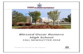 Blessed Oscar Romero High School - ecsd.net · 2018-10-09 · Blessed Oscar Romero . High School . FALL NEWSLETTER 2018 “We plant the seeds that one day will grow!” ... yourselves