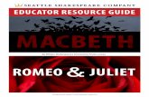 By William Shakespeare | Directed by Annie LareauSeAttle ShAkeSPeAre comPAny: Educator rEsourcE GuidE paGE 1 Plot SynoPSiS: RoMeo and Juliet chArActerS tourS: March through May, 2015