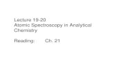 Lecture 19-20 Atomic Spectroscopy in Analytical Chemistry ...sites.science.oregonstate.edu/chemistry/courses/ch421/Previous pa… · Atomic Spectroscopy in Analytical Chemistry Reading: