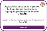Regional Plan of Action to Implement the Kuala Lumpur ... · Regional Plan of Action To Implement the Kuala Lumpur Declaration on Ageing: Empowering Older Persons in ASEAN 29 April