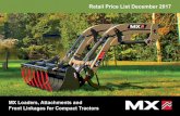 MX Loaders, Attachments and Front Linkages for Compact ... · MX Loaders, Attachments and Front Linkages for Compact Tractors Retail Price List December 2017. 02 ... Carl Bowman (cbowman@m-x.co.uk)