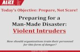 Man-Made Disaster: Violent Intruders · How Active Shooter Events End…. % Applied Force by Citizens or Police 43% No Applied Force 16% Suicide / Attempt Suicide 40% Attacker Fled