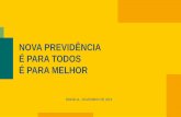 NOVA PREVIDÊNCIA É PARA TODOS É PARA MELHORsa.previdencia.gov.br/site/2019/11/Nova_Previdencia_Final.pdf · Nova Regra Geral (RGPS) Aposentadoria rural: mantido 55 anos/mulheres,