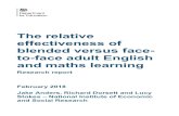 The relative effectiveness of blended versus face-to-face adult English and maths learning · PDF file 2018-02-26 · The relative effectiveness of blended versus face-to-face adult
