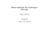 Rex Harris Hydrail · Metal Hydride for Hydrogen Storage Rex Harris Hydrail July 3-4, 2012