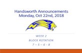 Handsworth Announcements Monday, Oct 22nd, 2018 · banner home after an absence of over 30 years! In the overall AAA team result, Handsworth won the championship with 121 points,