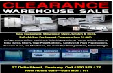 New Equipment, Showroom Stock, Scratch ... - Catering Supplies€¦ · Commercial Catering Equipment Showroom Warehouse Clearance Sale 27 Delta Street Geebung 07 3265 22 11 or 1300