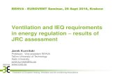 Ventilation and IEQ requirements in energy regulation ...€¦ · IEQ during pre-occupancy, occupancy (summer, winter) IEQ post-occupancy (3 years) IEQ in conventional and passive