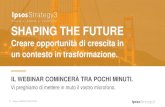 SHAPING THE FUTURE€¦ · Il nuovo vantaggio competitivo Nella conversazione di oggi cercheremo di spiegare come l'insorgenza di nuove esigenze dei consumatori, anche nella nuova