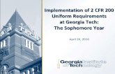 Implementation of 2 CFR 200 Uniform Requirements at ... CFR 200_Sophomore Year_Roundtabl… · Implementation of 2 CFR 200 Uniform Requirements at Georgia Tech: The Sophomore Year
