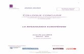 CdB - Dossier de presse - Colloque conclusif La renaissance Européenne - 21 mai 2015 · PDF file 2015-10-24 · 1 Pôle de recherche Collège des Bernardins – 20 rue de Poissy –