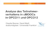 Analyse des Teilnehmer- verhaltens in cMOOCs in OPCO11 und ... · Aggregatoren (@scoopit) oder autm. Retweeter (@/#xyzRT/OPCO12) -> nach dem Filtern wieder ein Verhältnis von 2:1