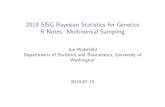 2019 SISG Bayesian Statistics for Genetics R Notes ...faculty.washington.edu/kenrice/sisgbayes/2019-SISG-JW-Multinomial.pdfhist(q1,main ="",xlab = expression(q[1]),cex.lab =1.5) hist(q2,main