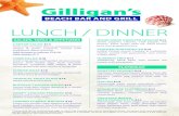 Gilligan’s - Hilton...onion and American cheese FRESH SEAFOOD MARKET Our local fishermen deliver fresh fish based on their catch of the day: Snapper, Grouper, Mahi Mahi, Wahoo are