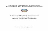 California Department of Education Assessment and … · 2011-03-20 · California Department of Education Assessment and Accountability Division California Modified Assessment Technical
