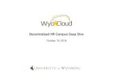 Decentralized HR Campus Deep Dive · 2020-04-10 · UNIVERSITY OF WYOMING How does HCM work? HRMS will be replaced by WyoCloud Human Capital Management (HCM) on January 22, 2019.