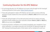 Continuing Education for this EPIC Webinar › epic › pdf › Communication...All continuing education for EPIC Webinars are issued online through the CDC Training & Continuing Education