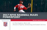 2017 NFHS BASEBALL RULES POWERPOINT › system › files › filedepot › 4 › 2017 NJSIAA... · Sunglasses High School baseball is an extra-curricular activity and an extension