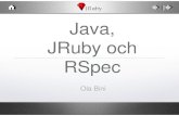 Java, JRuby och RSpec€¦ · Sammanfattning •BDD är ett sätt att skriva TDD i black box-manér •Testning av innehåll i databaser med ActiveRecord är väldigt användbart