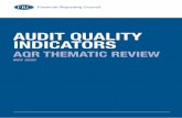 AUDIT QUALITY INDICATORS - Financial Reporting …...3 Audit Quality Indicators AQR Thematic Review May 2020 1.2 Next steps The six largest audit firms should endeavour to: The FRC