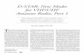 D-Star: New Modes for VHF/UHF Amateur Radio...30 Jul/Aug 2003 18225 69th Pl W Lynnwood, WA 98037 kc7yxd@arrl.net D-STAR: New Modes for VHF/UHF Amateur Radio, Part 1 By John Gibbs,