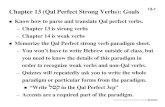 Chapter 13 (Qal Perfect Strong Verbs): Goals · PDF file Chapter 13 (Qal Perfect Strong Verbs): Goals Know how to parse and translate Qal perfect verbs. – Chapter 13 is strong verbs
