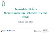 Research Institute in Secure Hardware & Embedded Systems (RISE) - IoT Security … · 2019-04-16 · Need for Hardware Security : Nov 2016 • Demand for Hardware Security research