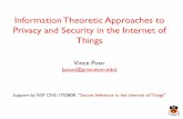 Information Theoretic Approaches to Privacy and Security in the sites. · PDF file 2020-04-09 · Information Theoretic Security Shannon (1949) : For cipher, perfect secrecy requires
