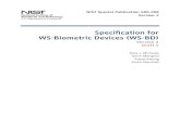 Specification for WS-Biometric Devices · NIST Special Publication 500-288 v2 Specification for WS-Biometric Devices (WS-BD) v2 1 The Information Technology Laboratory (ITL) at the