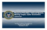 Research Priorities: Tailored Spaces, Moving Target, Cyber Economics - NIST€¦ · Research Priorities: Tailored Spaces, Moving Target, Cyber Economics . ODNI/AT&F . Pat Muoio, patricia.a.muoio@dni.gov